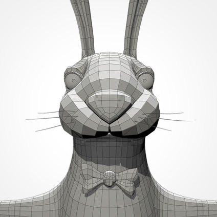 Partyhase head/front wireframe
